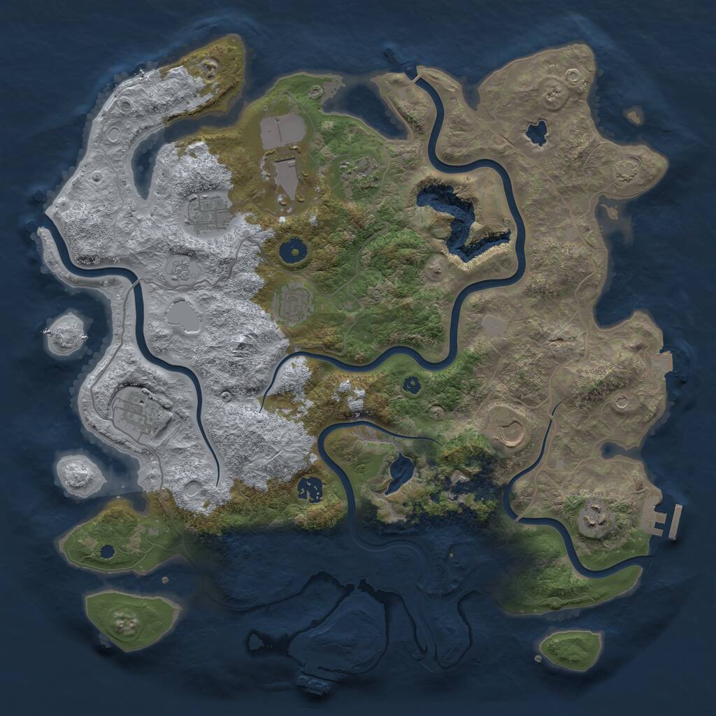 Rust Map: Procedural Map, Size: 4096, Seed: 12345678, 15 Monuments