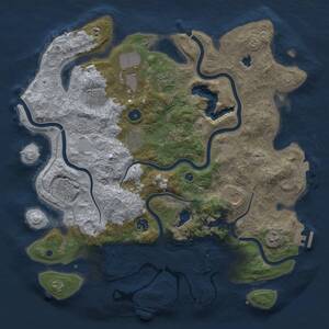 Thumbnail Rust Map: Procedural Map, Size: 4096, Seed: 12345678, 15 Monuments