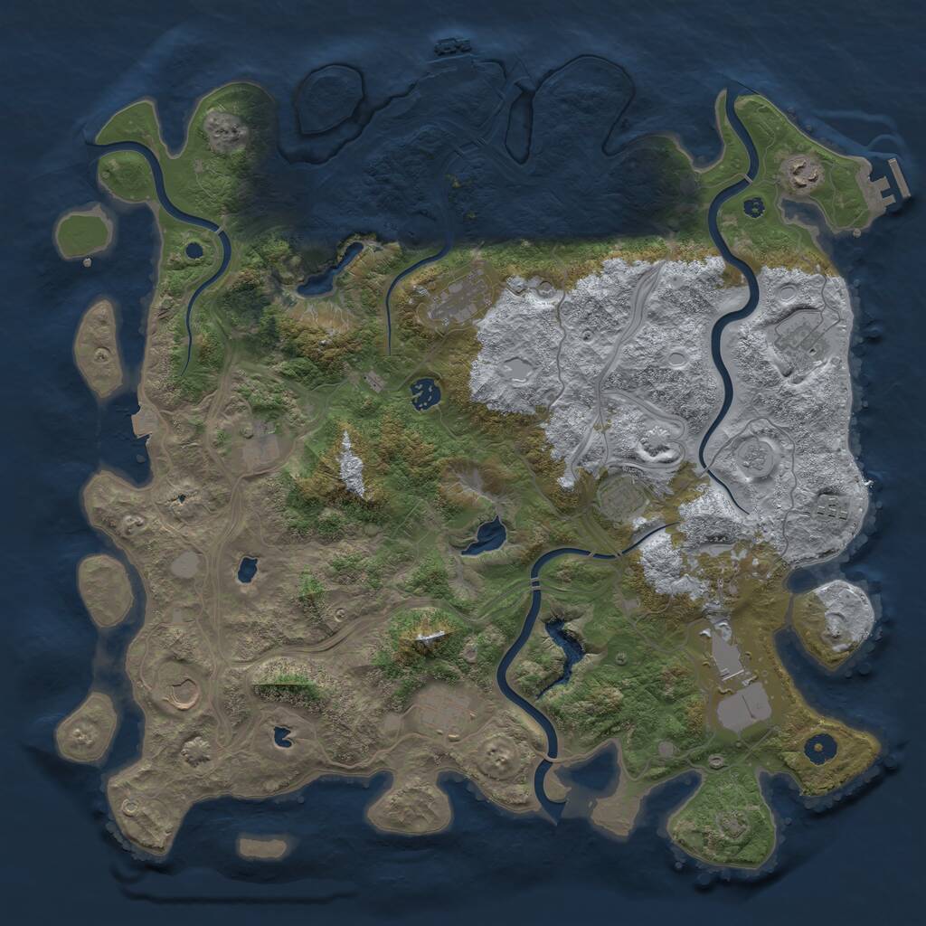 Rust Map: Procedural Map, Size: 4500, Seed: 1448120032, 17 Monuments