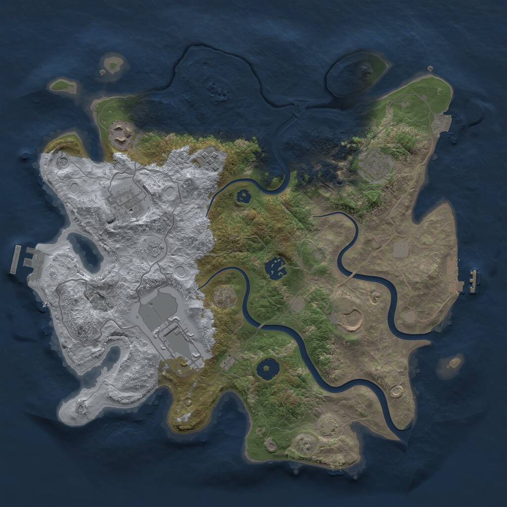 Rust Map: Procedural Map, Size: 3500, Seed: 435750184, 13 Monuments