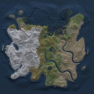 Thumbnail Rust Map: Procedural Map, Size: 3500, Seed: 435750184, 13 Monuments