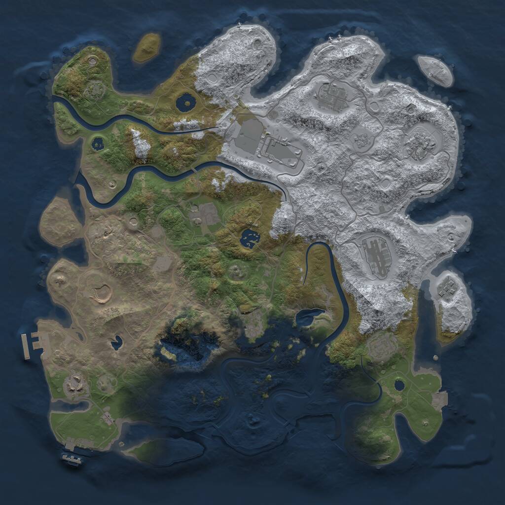 Rust Map: Procedural Map, Size: 4000, Seed: 1553854572, 17 Monuments