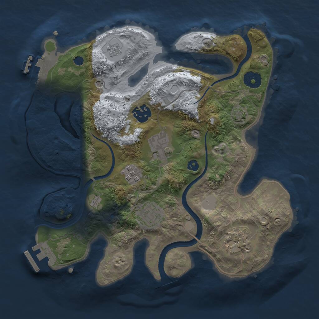 Rust Map: Procedural Map, Size: 2750, Seed: 12638582, 11 Monuments
