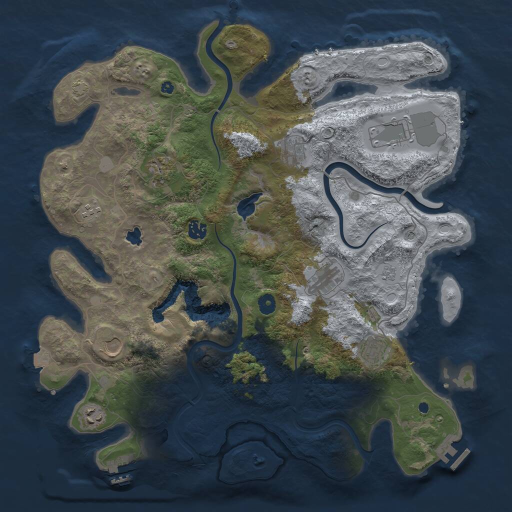 Rust Map: Procedural Map, Size: 4001, Seed: 1239872112, 15 Monuments