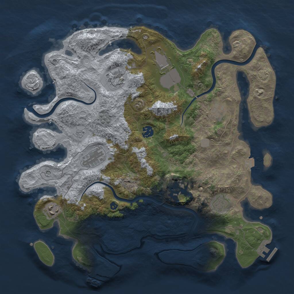 Rust Map: Procedural Map, Size: 3750, Seed: 367510362, 15 Monuments