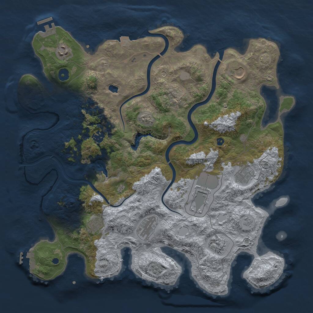 Rust Map: Procedural Map, Size: 4000, Seed: 12606, 15 Monuments