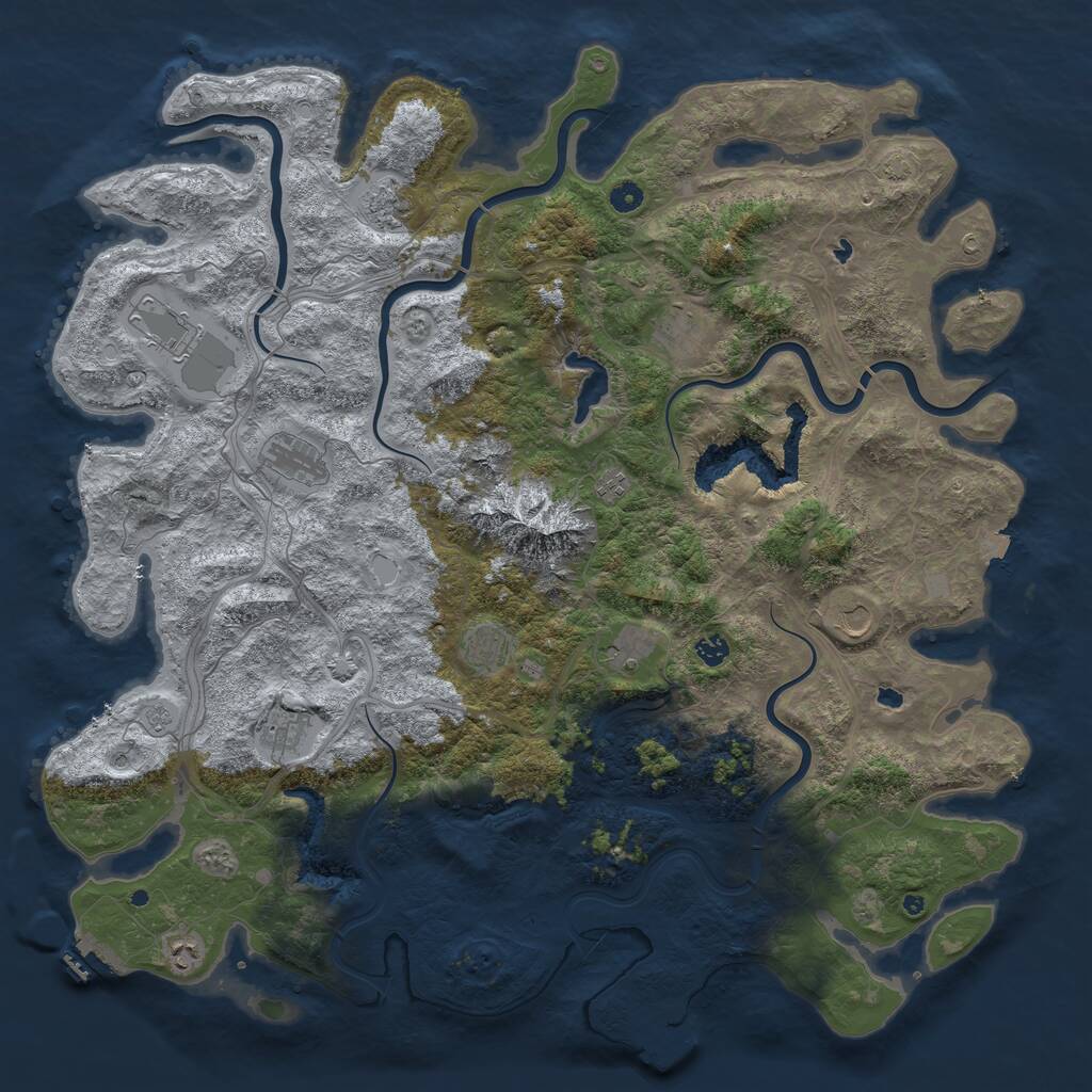 Rust Map: Procedural Map, Size: 5200, Seed: 5241867, 17 Monuments