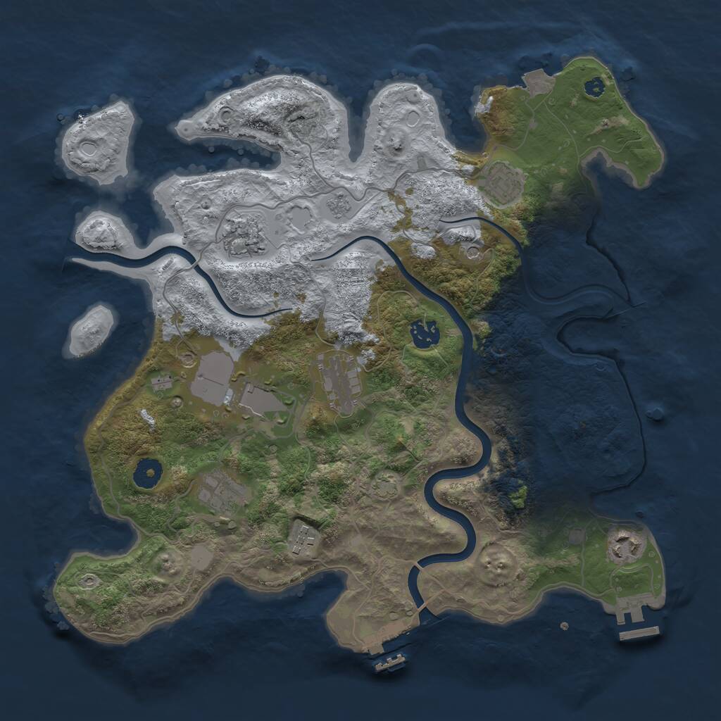 Rust Map: Procedural Map, Size: 3650, Seed: 13380263, 14 Monuments