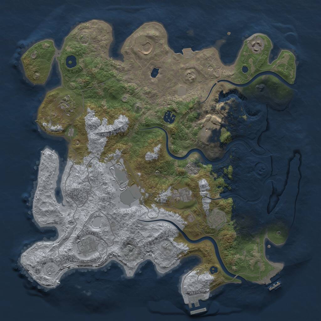 Rust Map: Procedural Map, Size: 4000, Seed: 1889876602, 16 Monuments