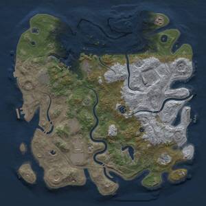 Thumbnail Rust Map: Procedural Map, Size: 4250, Seed: 143754144, 16 Monuments
