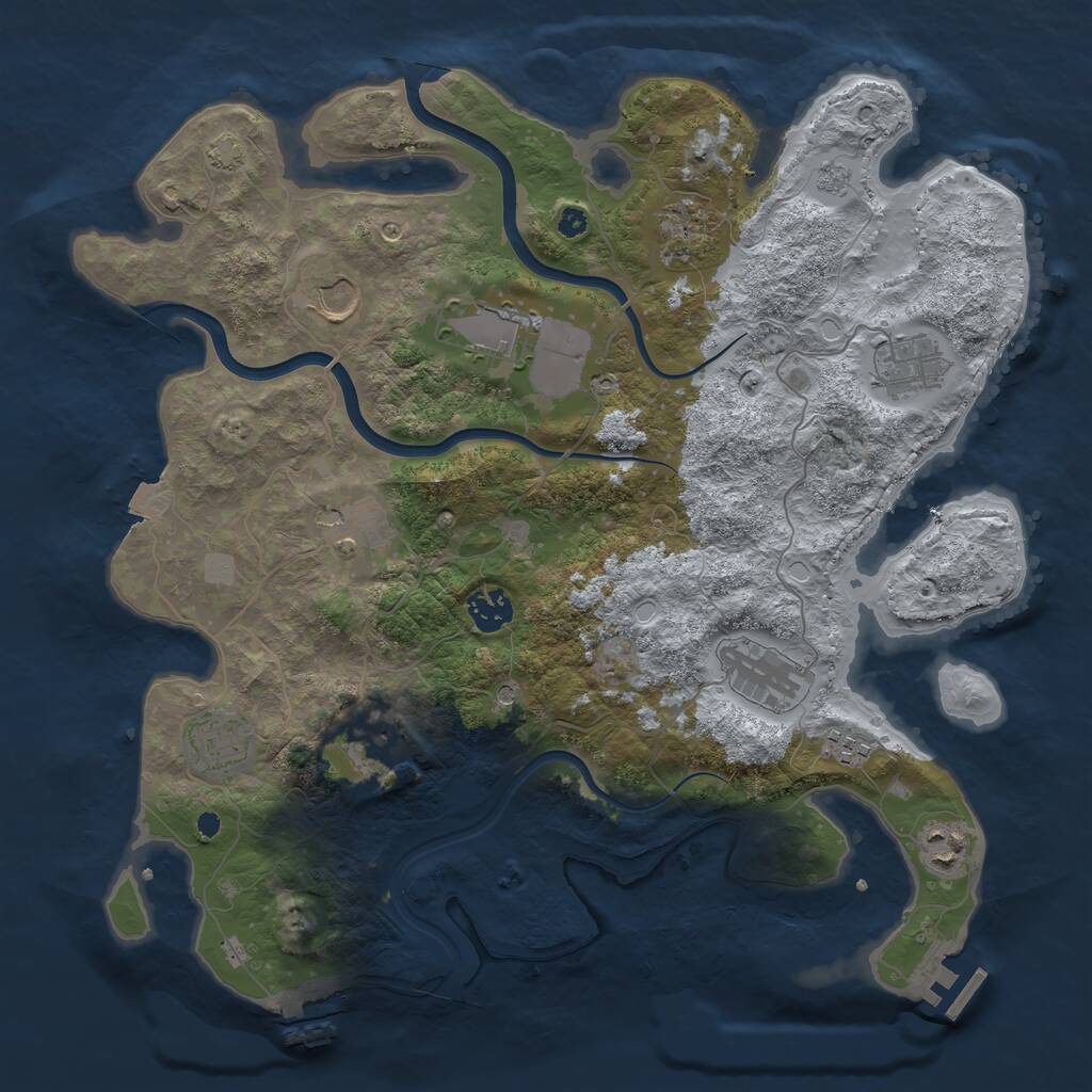 Rust Map: Procedural Map, Size: 3750, Seed: 556811511, 17 Monuments