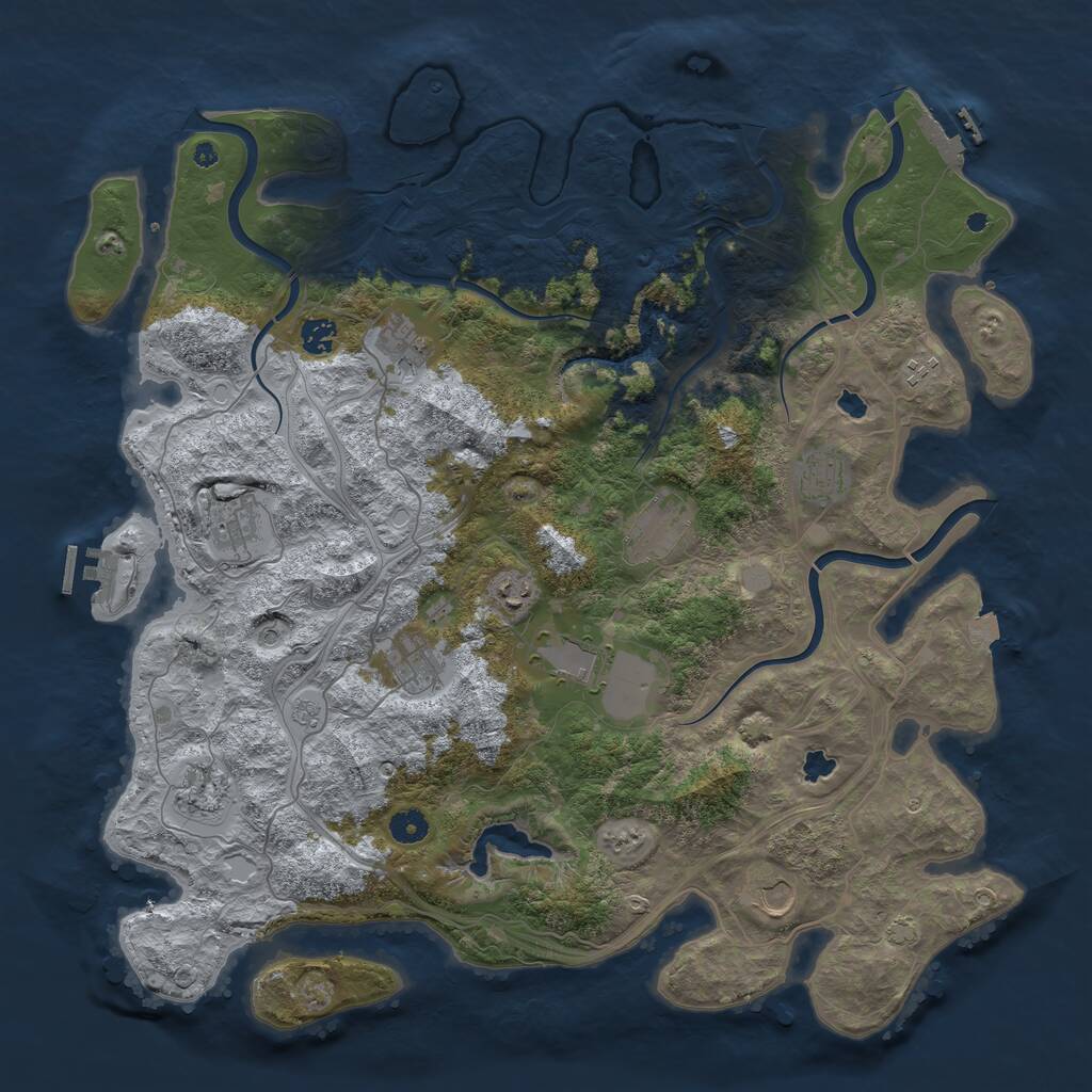 Rust Map: Procedural Map, Size: 4500, Seed: 186786778, 17 Monuments