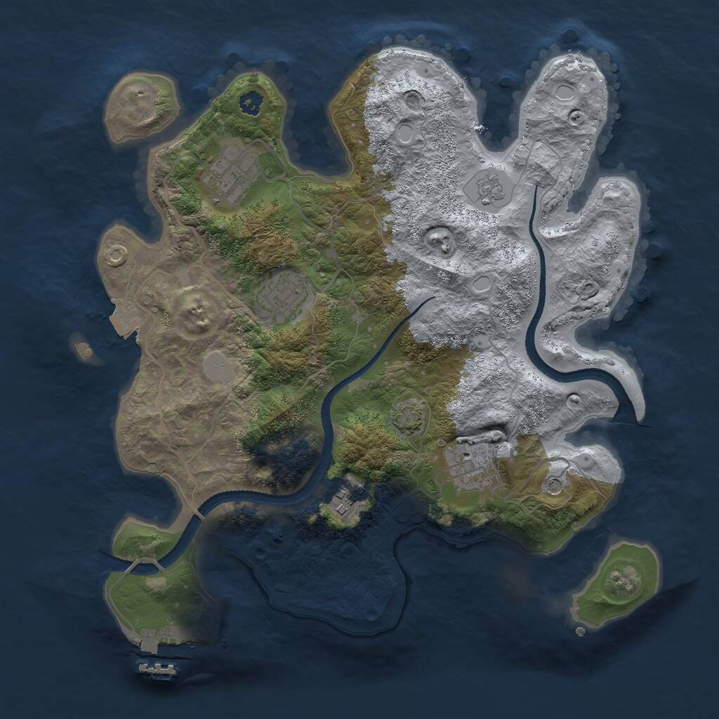 Rust Map: Procedural Map, Size: 3000, Seed: 11473, 9 Monuments