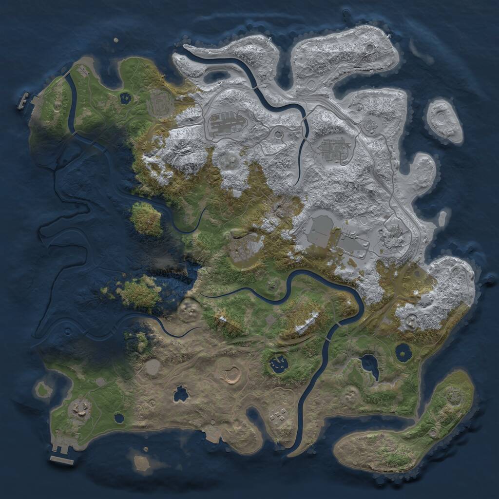 Rust Map: Procedural Map, Size: 4300, Seed: 203546332, 16 Monuments