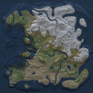 Thumbnail Rust Map: Procedural Map, Size: 4300, Seed: 203546332, 16 Monuments