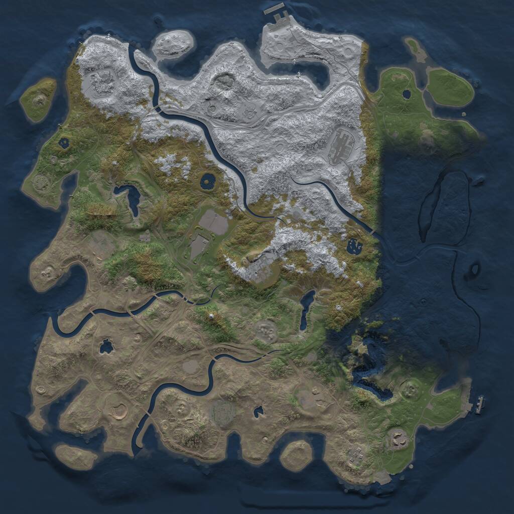 Rust Map: Procedural Map, Size: 4800, Seed: 411647326, 17 Monuments