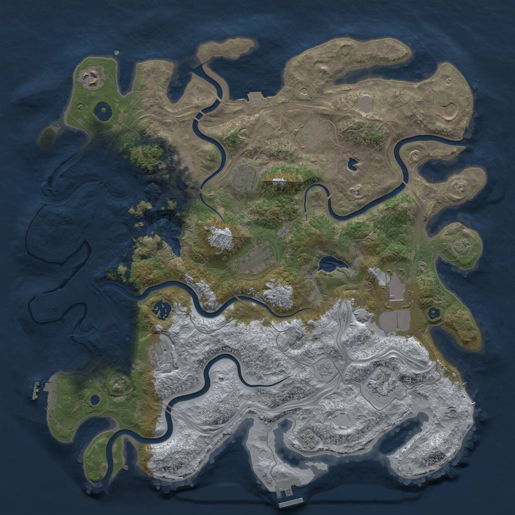 Rust Map: Procedural Map, Size: 4250, Seed: 562001768, 17 Monuments