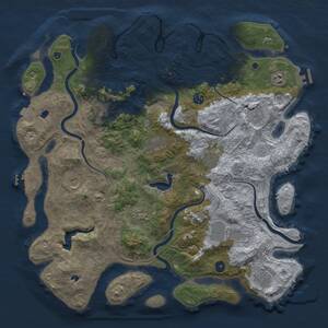Thumbnail Rust Map: Procedural Map, Size: 4500, Seed: 136231211, 17 Monuments