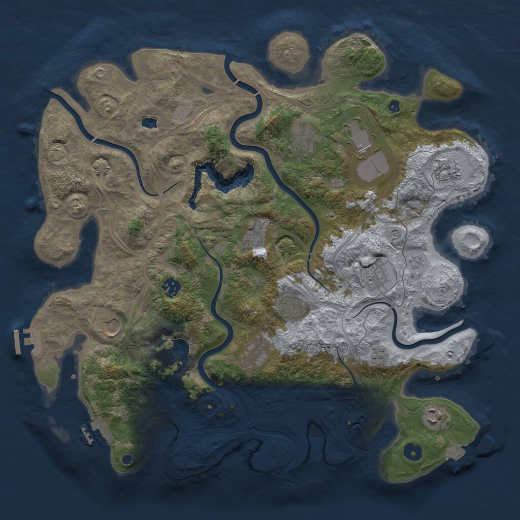 Rust Map: Procedural Map, Size: 4250, Seed: 430430, 17 Monuments