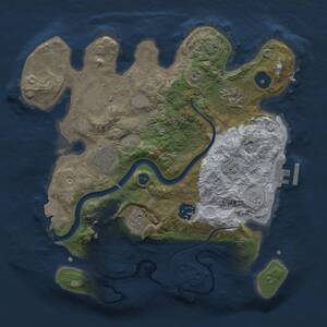 Thumbnail Rust Map: Procedural Map, Size: 3000, Seed: 1692654846, 11 Monuments