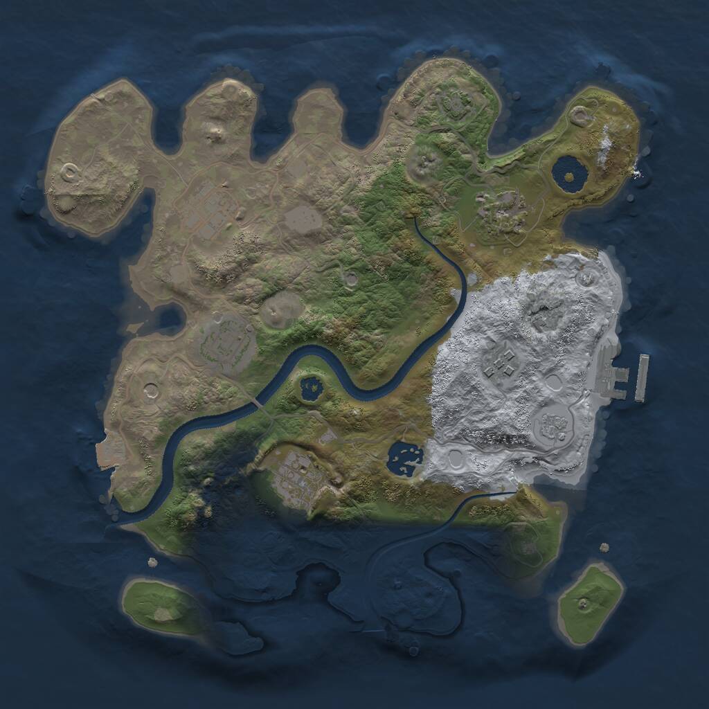 Rust Map: Procedural Map, Size: 3000, Seed: 1692654846, 11 Monuments