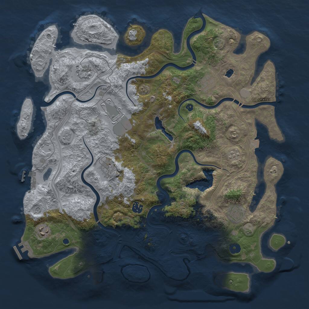 Rust Map: Procedural Map, Size: 4250, Seed: 24191, 14 Monuments
