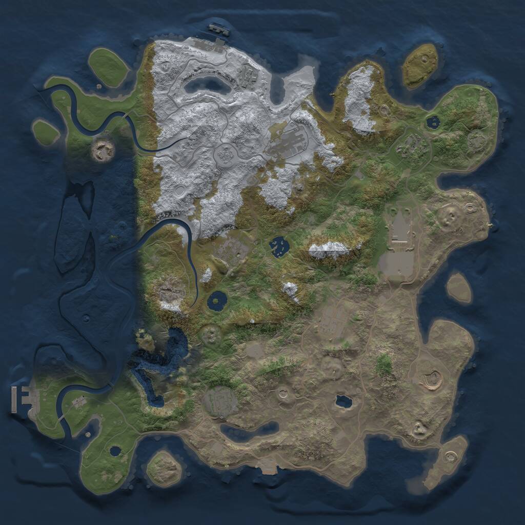 Rust Map: Procedural Map, Size: 4000, Seed: 1824198762, 16 Monuments