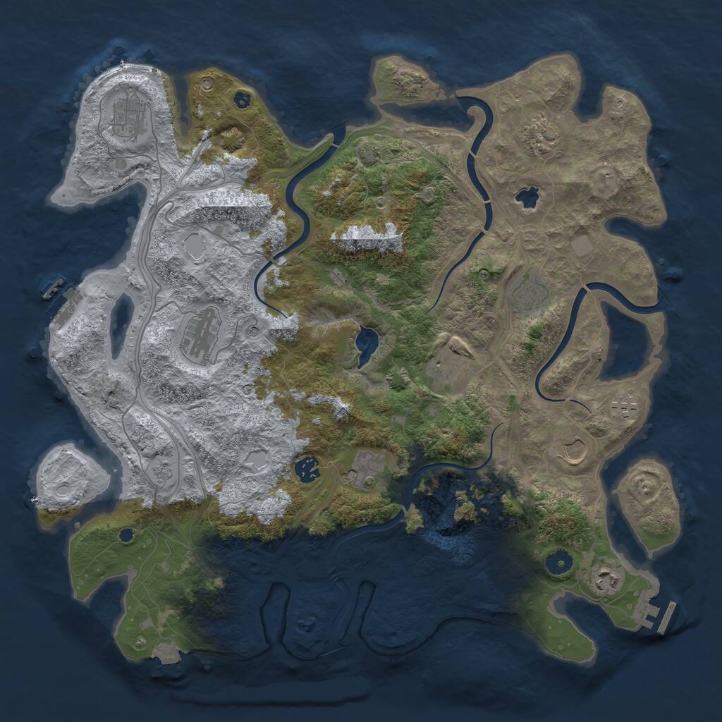 Rust Map: Procedural Map, Size: 4250, Seed: 2351651, 16 Monuments