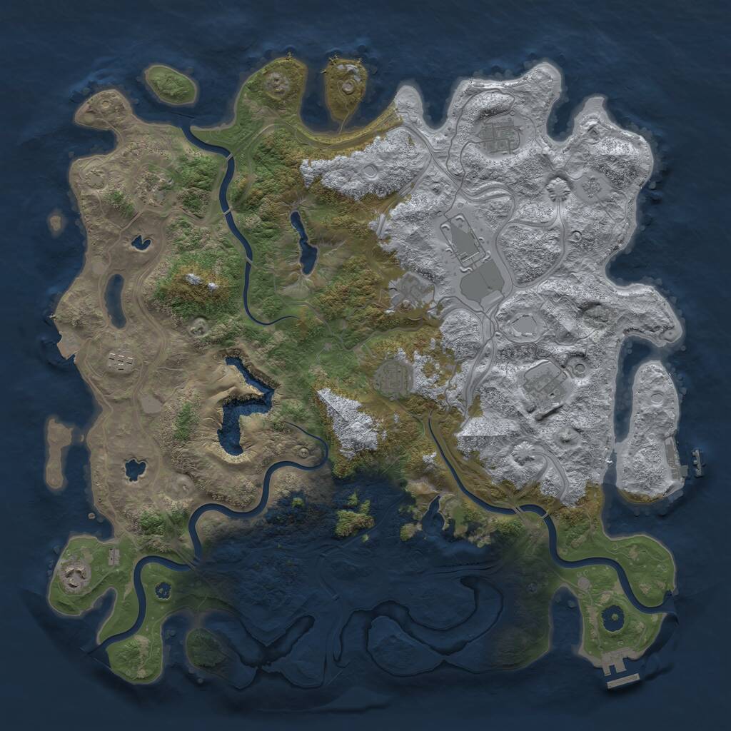 Rust Map: Procedural Map, Size: 4500, Seed: 4022026, 14 Monuments