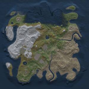 Thumbnail Rust Map: Procedural Map, Size: 3500, Seed: 1101756491, 15 Monuments