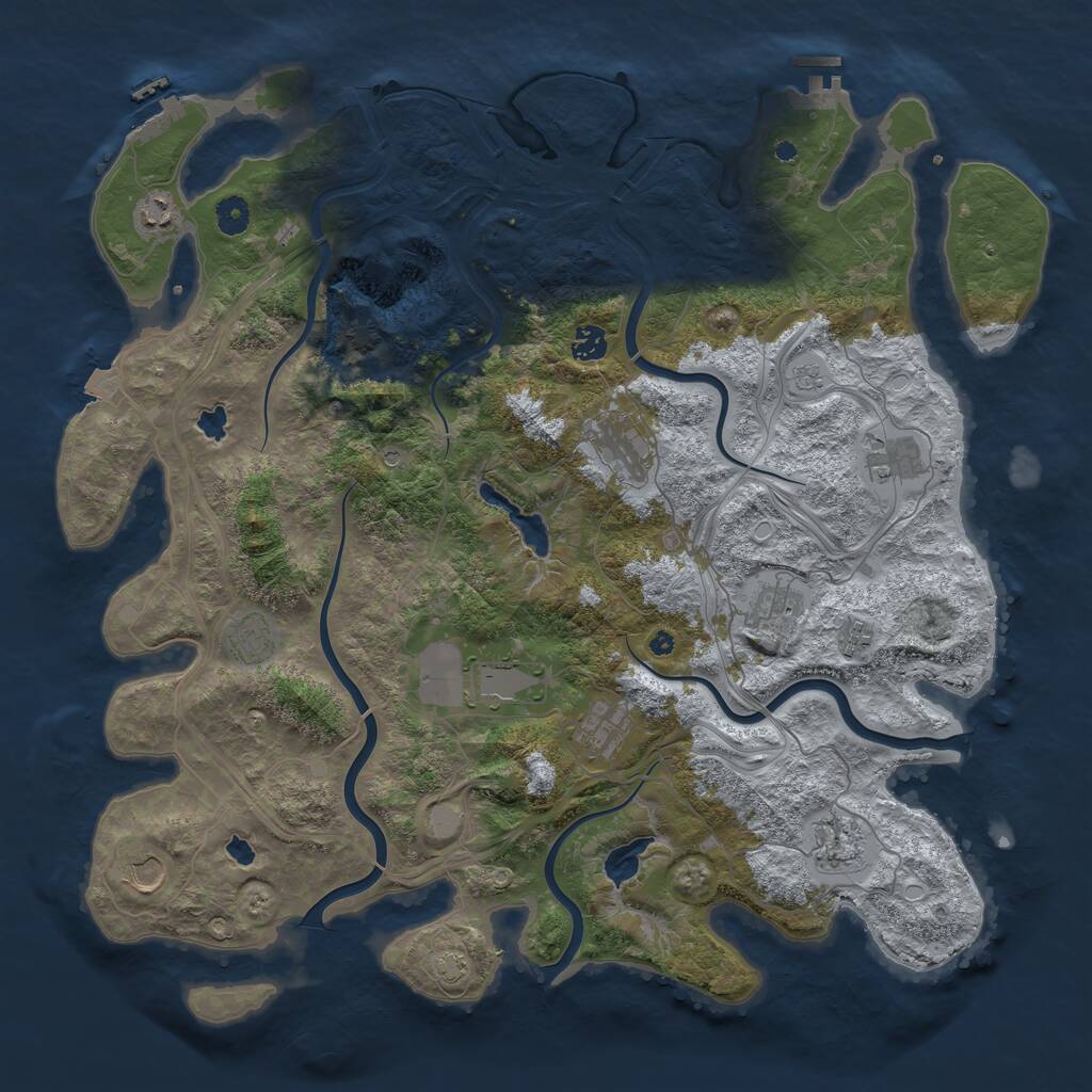 Rust Map: Procedural Map, Size: 4500, Seed: 1900477712, 17 Monuments