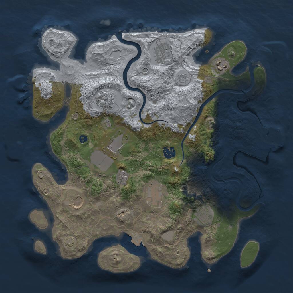 Rust Map: Procedural Map, Size: 3500, Seed: 336412169, 14 Monuments