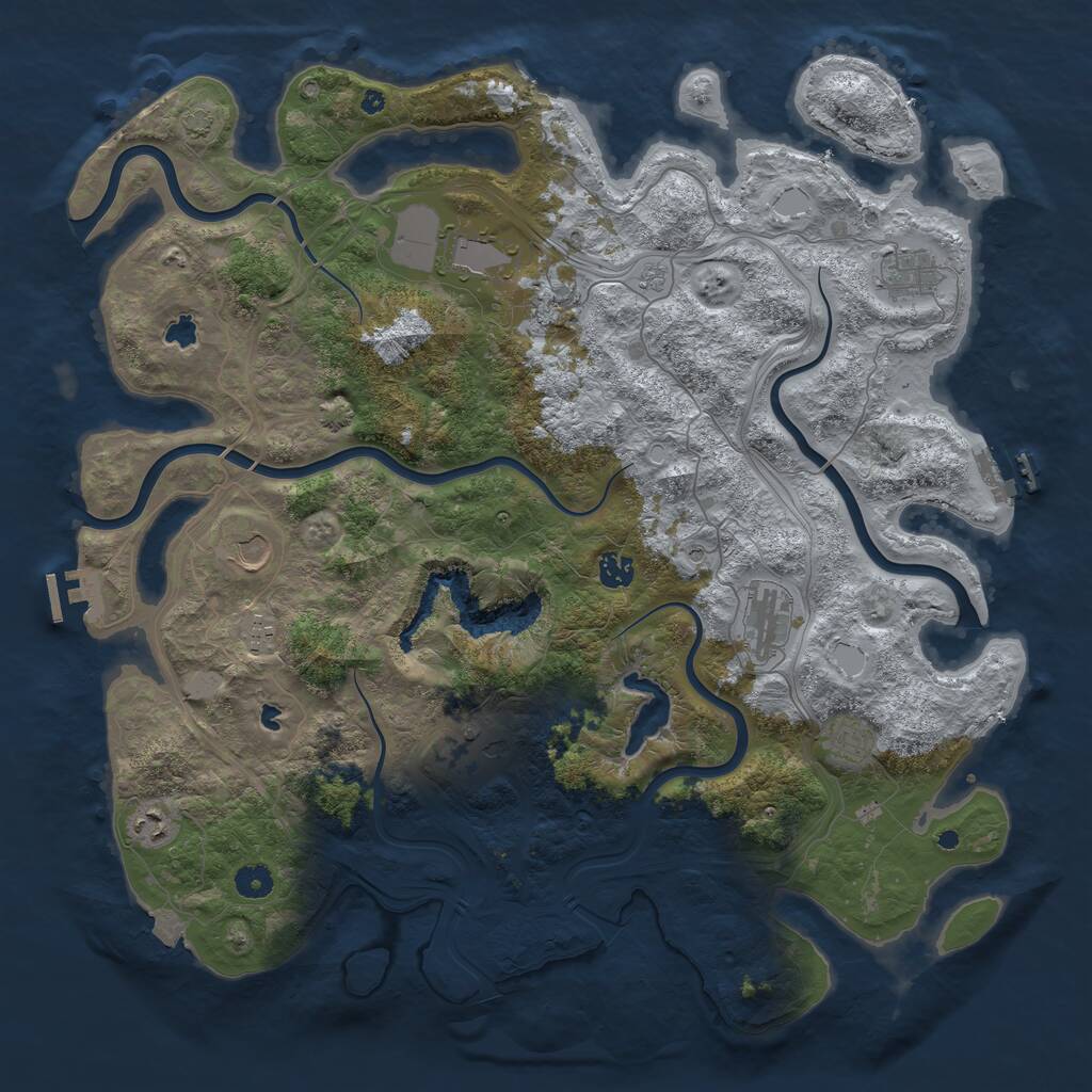 Rust Map: Procedural Map, Size: 4500, Seed: 355088879, 16 Monuments