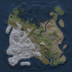 Thumbnail Rust Map: Procedural Map, Size: 3750, Seed: 1084330976, 15 Monuments