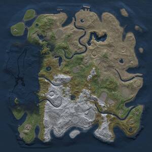 Thumbnail Rust Map: Procedural Map, Size: 4500, Seed: 2104784316, 17 Monuments