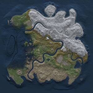 Thumbnail Rust Map: Procedural Map, Size: 3650, Seed: 68756926, 12 Monuments