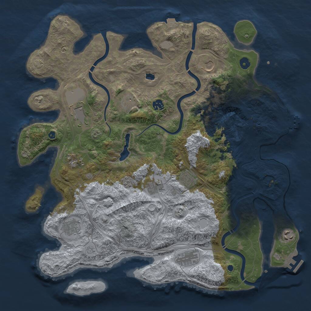 Rust Map: Procedural Map, Size: 4250, Seed: 1160619815, 17 Monuments