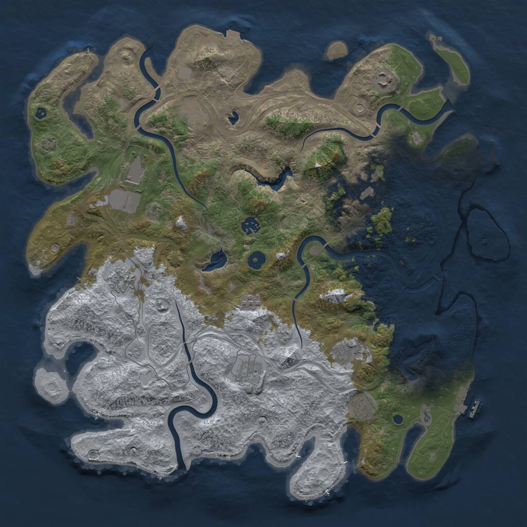 Rust Map: Procedural Map, Size: 4500, Seed: 685588463, 16 Monuments
