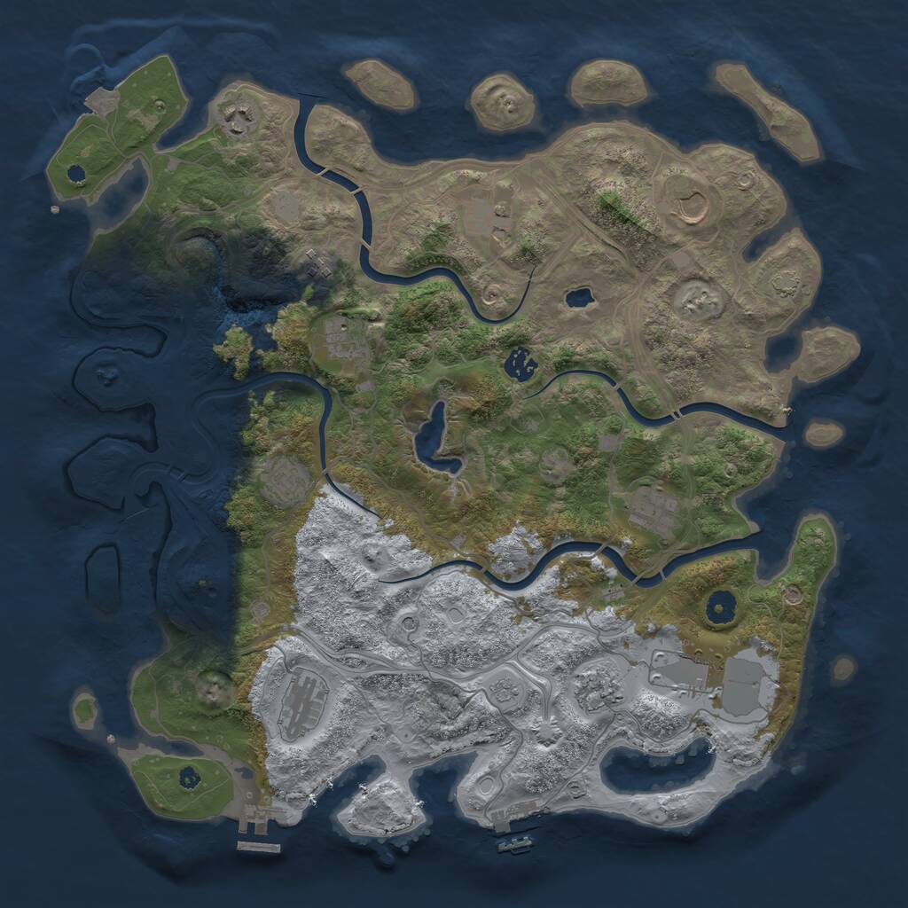 Rust Map: Procedural Map, Size: 4250, Seed: 112821136, 17 Monuments