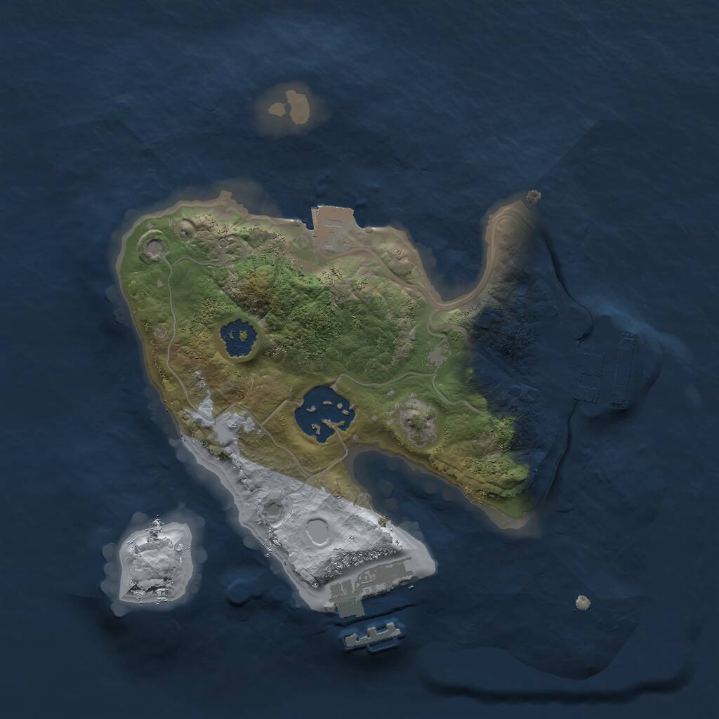 Rust Map: Procedural Map, Size: 2000, Seed: 7589, 4 Monuments