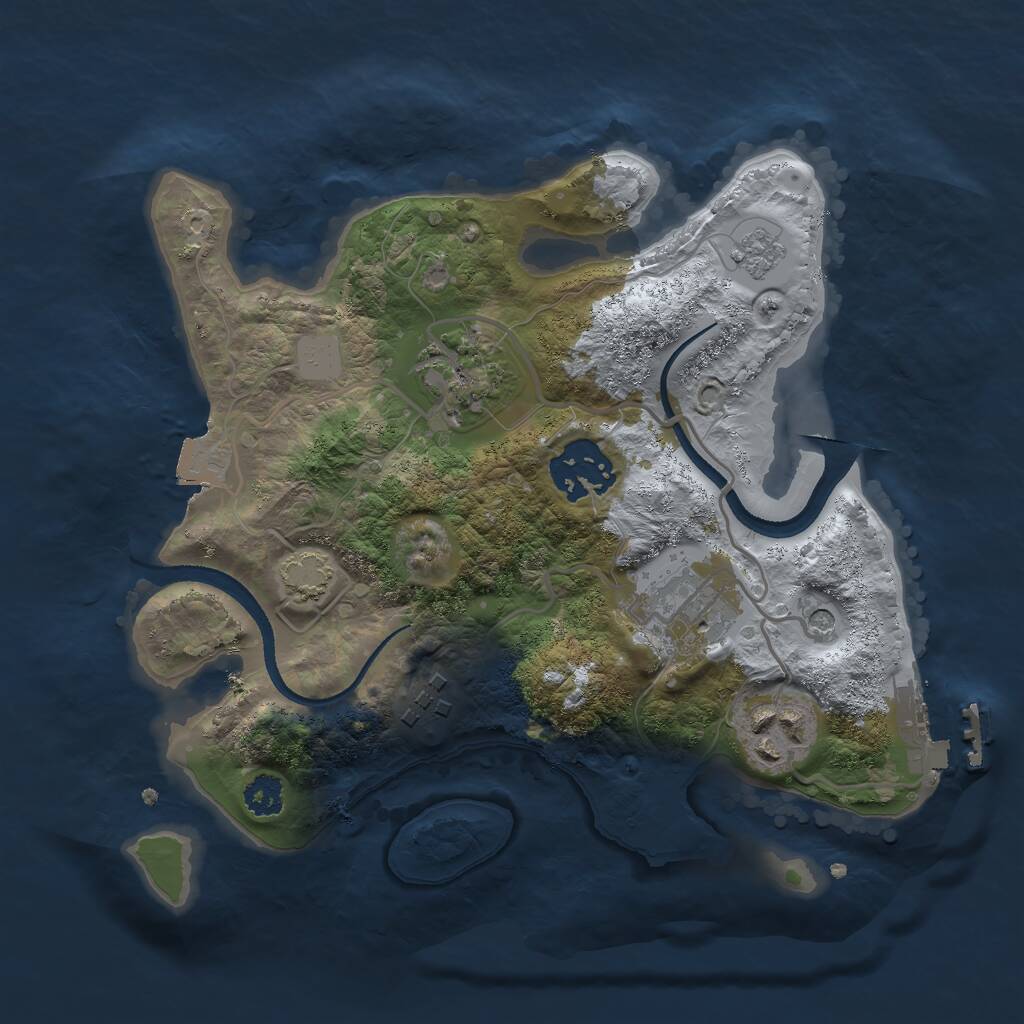 Rust Map: Procedural Map, Size: 2525, Seed: 113123331, 10 Monuments