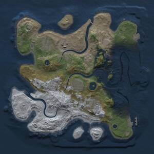 Thumbnail Rust Map: Procedural Map, Size: 3000, Seed: 933843516, 11 Monuments