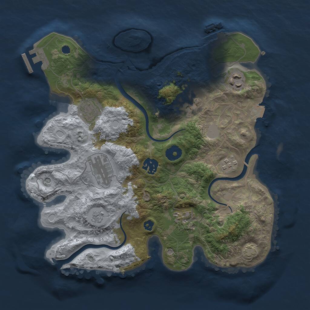Rust Map: Procedural Map, Size: 3000, Seed: 601922634, 13 Monuments