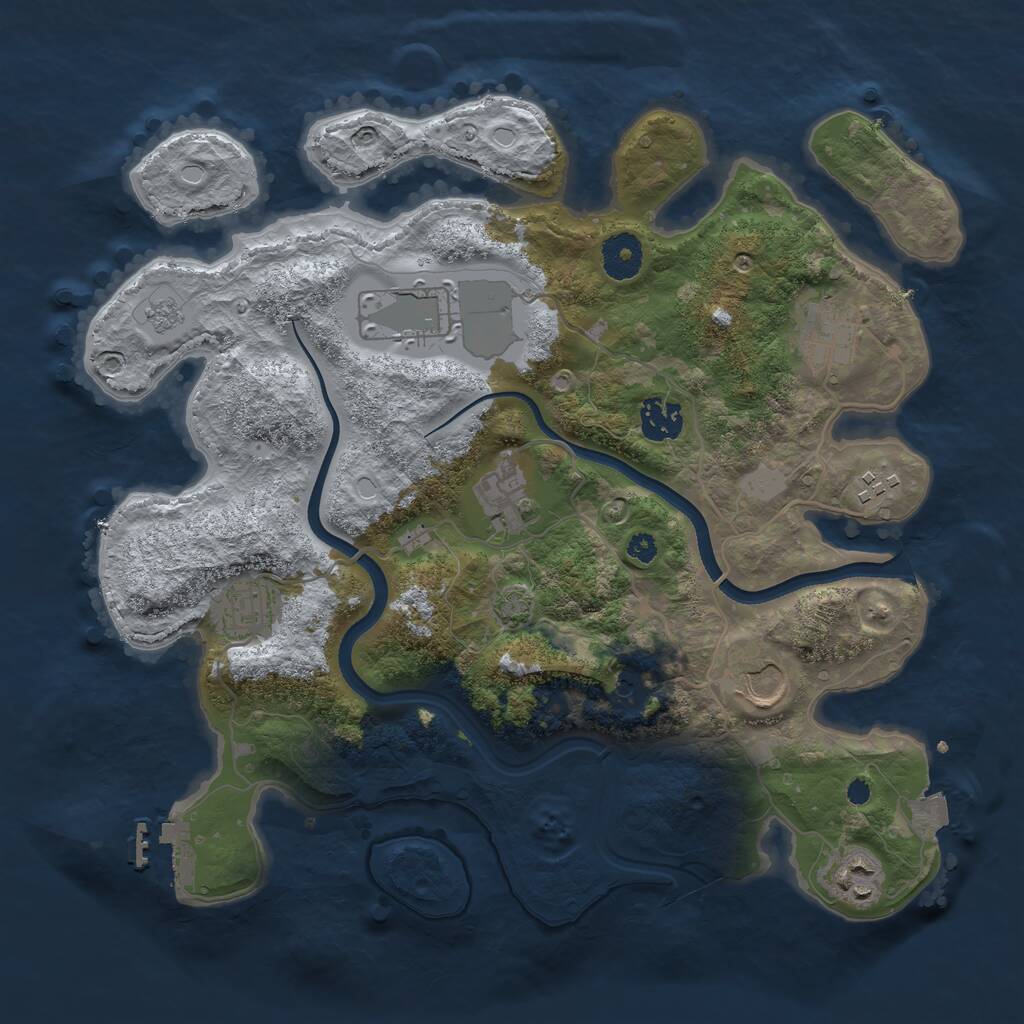 Rust Map: Procedural Map, Size: 3500, Seed: 298764830, 13 Monuments