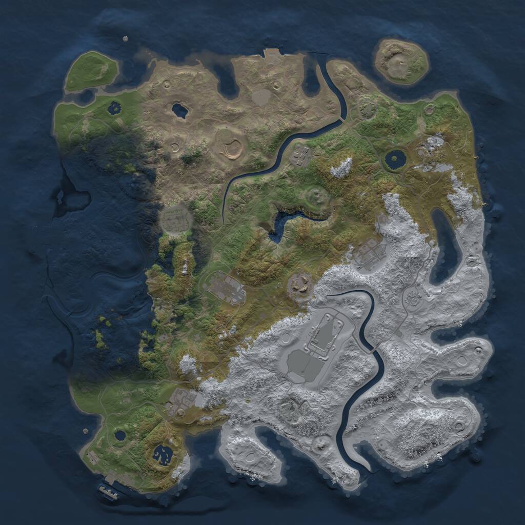 Rust Map: Procedural Map, Size: 4000, Seed: 537046498, 16 Monuments