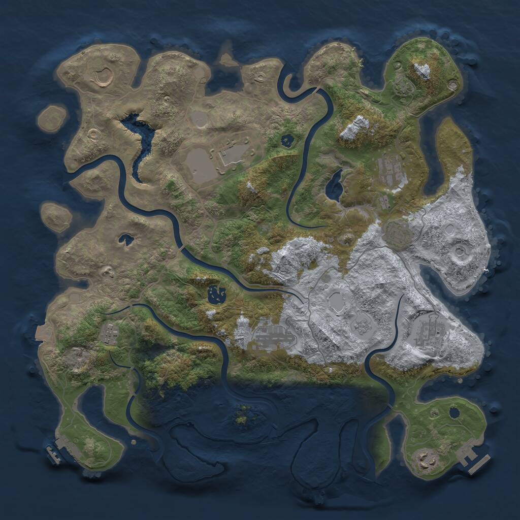 Rust Map: Procedural Map, Size: 4000, Seed: 903741, 15 Monuments