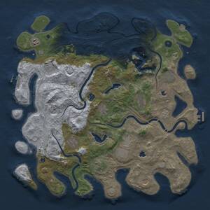 Thumbnail Rust Map: Procedural Map, Size: 4500, Seed: 245971142, 17 Monuments