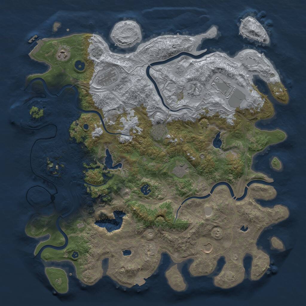 Rust Map: Procedural Map, Size: 4500, Seed: 158644950, 15 Monuments