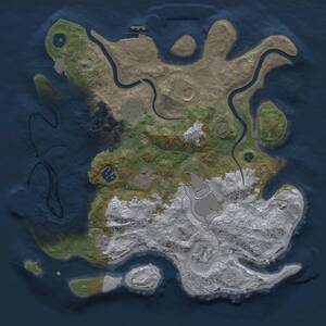 Thumbnail Rust Map: Procedural Map, Size: 3500, Seed: 2123668468, 13 Monuments