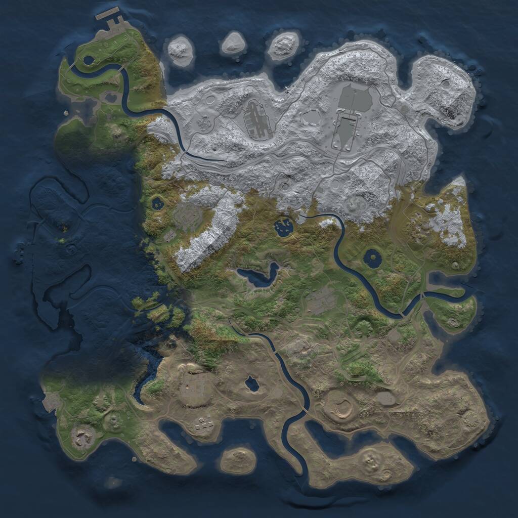 Rust Map: Procedural Map, Size: 4250, Seed: 885420358, 16 Monuments